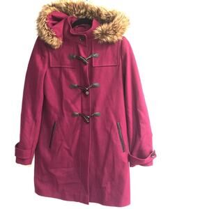 Tommy Hilfiger Wool Hooded Coat Pink